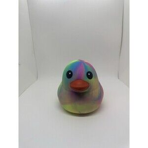 Authentic Sunny Days Jumbo Squeezy Duck Squishy Stress Toy NEW ✅ Rainbow Tie Dye